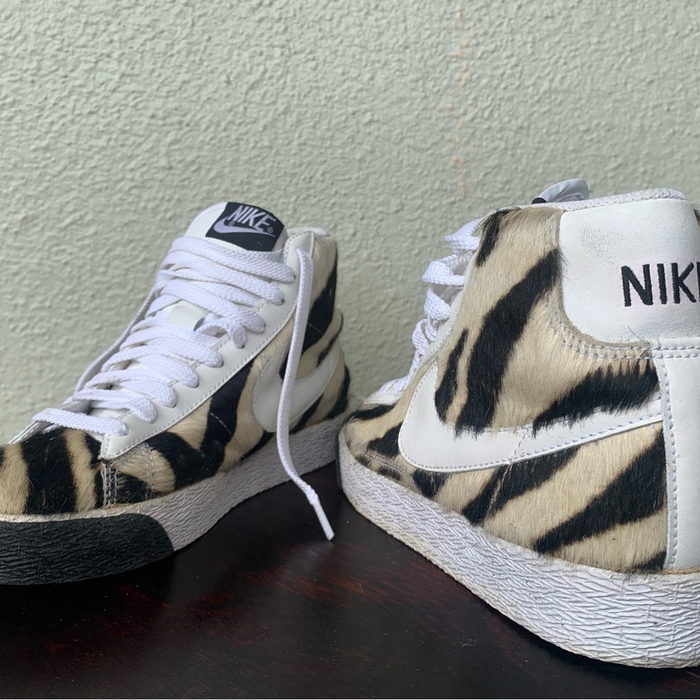 Nike Hair on Hide Zebra Print High-Top Sneakers
